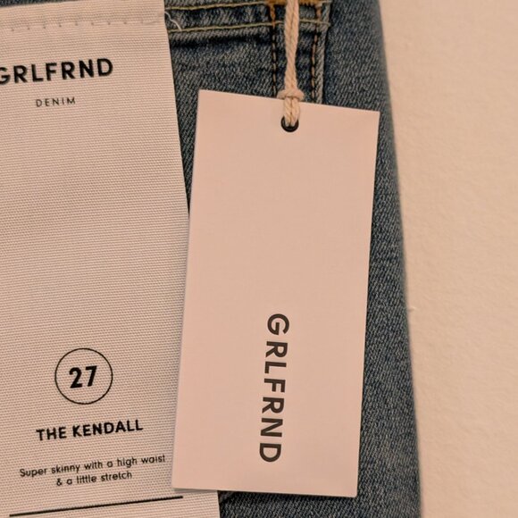 Grlfrnd Womens NWT Size 27 Kendall High Rise Distressed Medium Wash Denim Jeans - Picture 9 of 12